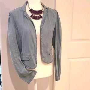 Blazer, coat, blue jean casual top Size large juniors doll up